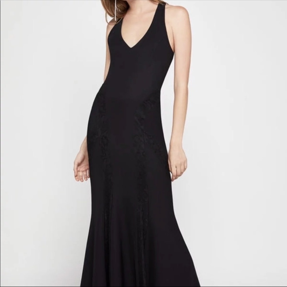 Jacquard Lace-Inset Mermaid Gown
